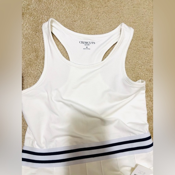 New with tags Crewcuts White Girls' pleated dress in performance jersey - Picture 4 of 6